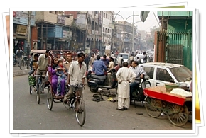 Market scene of Chandi chowk market old Delhi
