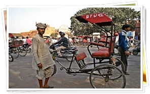 Ready for Cycle Rikshow ride through walled city of Jaipur