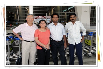 Warren & Ingrid at Airport with Shaan and Himmat